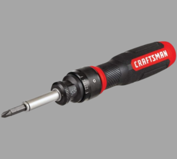 CRAFTSMAN Ratcheting Screwdriver, SpeedDrive, 2” Double Ended Bits Included, Handle Holds Up To 6 Bits (CMHT68129)