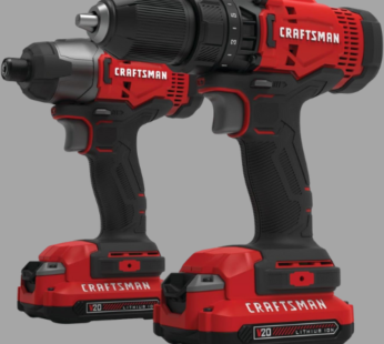 CRAFTSMAN V20 MAX Cordless Drill and Impact Driver, Power Tool Combo Kit with 2 Batteries and Charger (CMCK200C2AM)