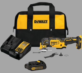 DEWALT 20V MAX XR Oscillating Tool Kit, 3 Speed, With Blades, Battery and Charger Included (DCS356C1)
