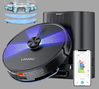 3-in-1 Robot Vacuum and Mop Combo, Self Emptying Station for 60 Days, Robotic Vacuum Cleaner with LiDAR Navigation & Max Strong 4500Pa Suction, WiFi/App/Alexa Self-Charging Replaceable Dust Bag
