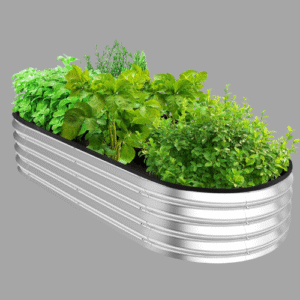 Utopia Home Galvanized Raised Garden Bed Kit 4x2x1ft, Planter Box Raised Garden Beds Outdoor, Easy Assembly Metal Raised Bed for Gardening Vegetables, Fruits, Flowers - Pack of 01 - Silver