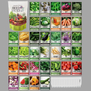 Survival Vegetable Seeds Garden Kit Over 16,000 Seeds Non-GMO and Heirloom, Great for Emergency Bugout Survival Gear 35 Varieties Seeds for Planting Vegetables 35 Free Plant Markers Gardeners Basics