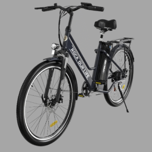 RK8S E-bike With bag With RCB logo on it