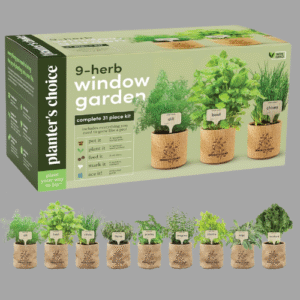 9 Herb Indoor Window Garden Kit - House Plants Seeds - Best Unique Easter Gift Ideas for Women, Mom, Friend, Her, Birthday, Housewarming, Mother - New Home Kitchen Gifts - Live Plant Starter