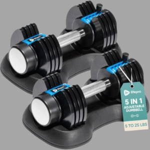 Lifepro Adjustable Dumbbells Set/Single - 15lb 43lb 55lb 90lb 25 lb Dumbbell Sets with Rack - Quick Adjust, Secure Grip weights dumbbells set - Compact Hand Weights for Women/Men at Home Gym