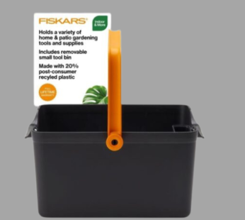 Fiskars Garden Tool Caddy with Removable Small Tool Storage for Indoor and Outdoor Gardening Use, Made with Recycled Plastic