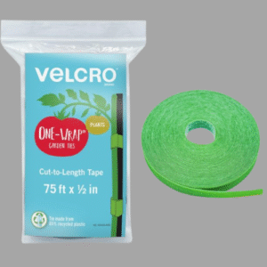 VELCRO Brand 90648 ONE-WRAP Garden Ties | Plant Supports for Effective Growing | Strong Grips are Reusable and Adjustable | Cut-to-Length, 75 ft x 1/2 in, Green-Recycled Plastic