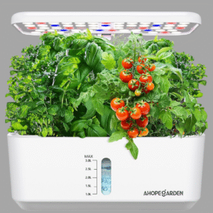 Indoor Garden Hydroponics Growing System: 10 Pods Plant Germination Kit Aeroponic Herb Vegetable Growth Lamp Countertop with LED Grow Light - Hydrophonic Planter Grower Harvest Veggie Lettuce, White