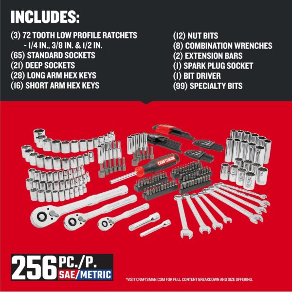 CRAFTSMAN 256 Piece Mechanics Tool Set (CMMT45256) - Image 3