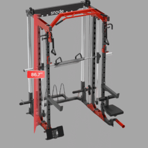 Snode ALL10 Smith Machine for Home Gym, Power Rack with Cable Crossover, Squat Rack with Leg Press and Advanced LAT Pull-Down Attachment, 2000LB Weight Capacity