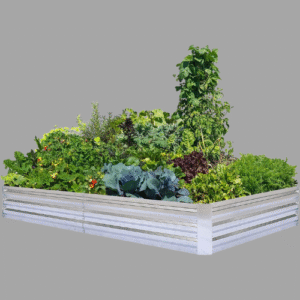 FOYUEE Galvanized Raised Garden Beds for Vegetables Large Metal Planter Box Steel Kit Flower Herb, 8x4x1ft