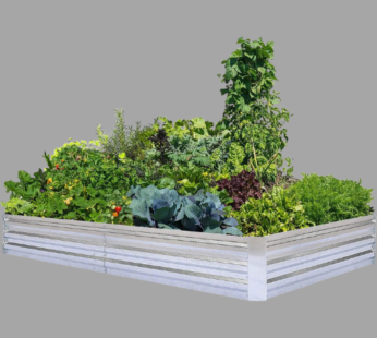 FOYUEE Galvanized Raised Garden Beds for Vegetables Large Metal Planter Box Steel Kit Flower Herb, 8x4x1ft