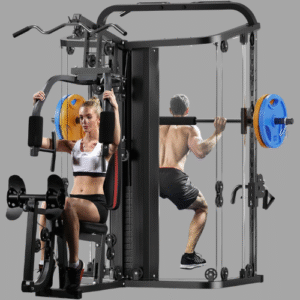 SunHome Multifunction Home Gym System Workout Station,Smith Machine with 138LB Weight Stack, Leg Press, LAT Station for Full Body Training