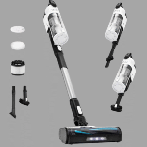 LEVOIT Cordless Vacuum Cleaner, Stick Vac with Tangle-Resistant Design, Up to 50 Minutes, Powerful Suction, Rechargeable, Lightweight, and Versatile for Carpet, Hard Floor, Pet Hair, Black & White