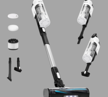 LEVOIT Cordless Vacuum Cleaner, Stick Vac with Tangle-Resistant Design, Up to 50 Minutes, Powerful Suction, Rechargeable, Lightweight, and Versatile for Carpet, Hard Floor, Pet Hair, Black & White