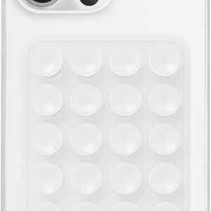 Anteel Silicone Suction Phone Case Mount, Silicon Adhesive Phone Accessory for Smartphones, Hands-Free Mirror Shower Phone Holder for Selfies, Tiktok Videos (Clear Glitter)