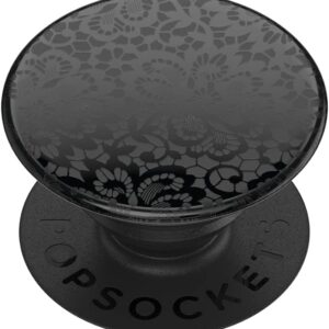 PopSockets Adhesive Phone Grip, Holder, Phone Stand, Black - Lace Noir