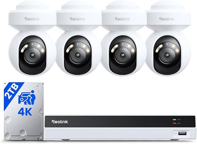 Reolink RLK16-1200D8-A 12MP PoE Security Camera System with 8 Cameras, 16CH NVR & 4TB HDD – AI Detection, Color Night Vision, 2-Way Audio