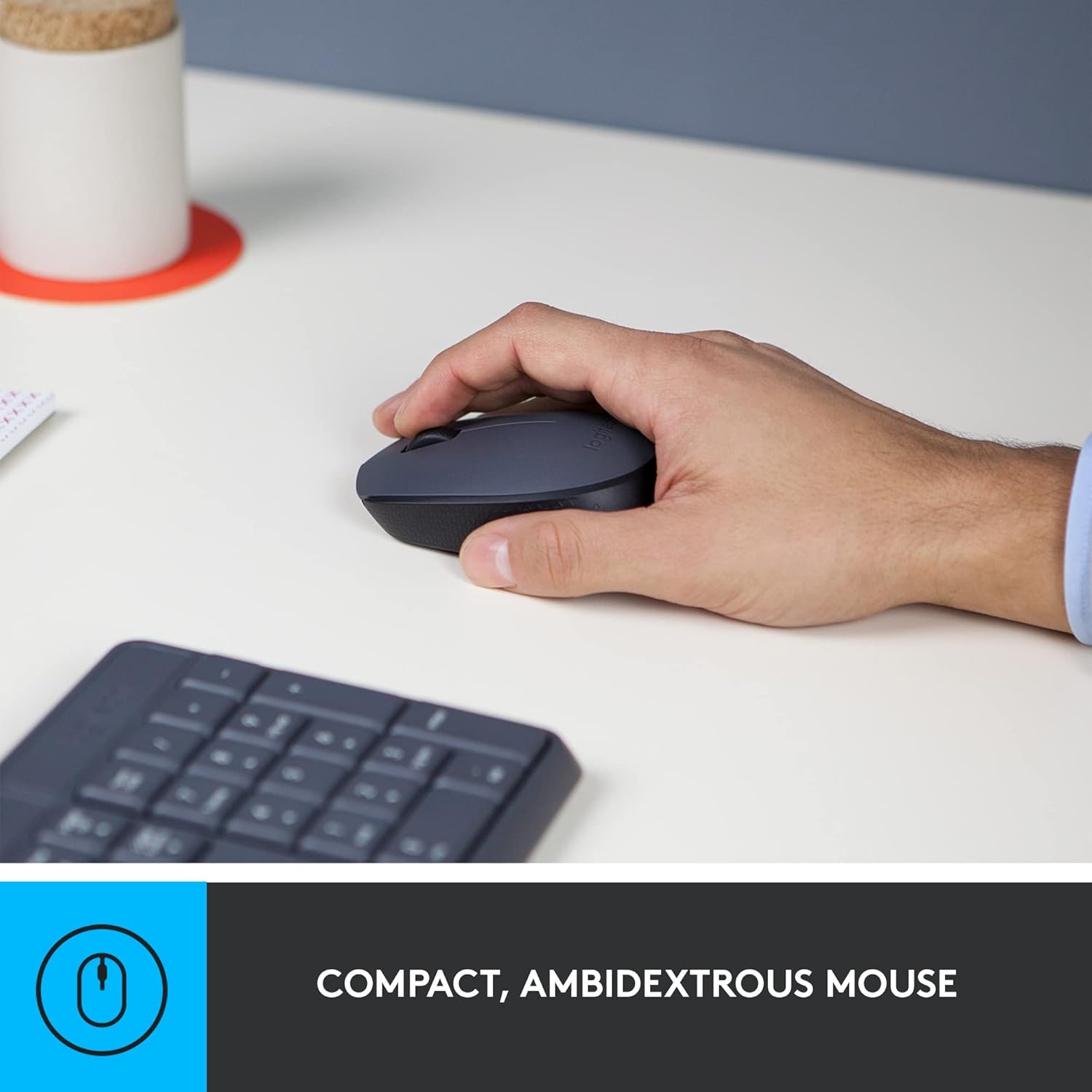 Logitech MK235 Wireless Keyboard and Mouse Combo – 2.4 GHz USB Receiver, 15 Function Keys, Long Battery Life for PC & Laptop (Windows Compatible) - Image 2