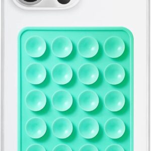 Anteel Silicone Suction Phone Case Mount, Silicon Adhesive Phone Accessory for Smartphones, Hands-Free Mirror Shower Phone Holder for Selfies, Tiktok Videos (Lake Green)