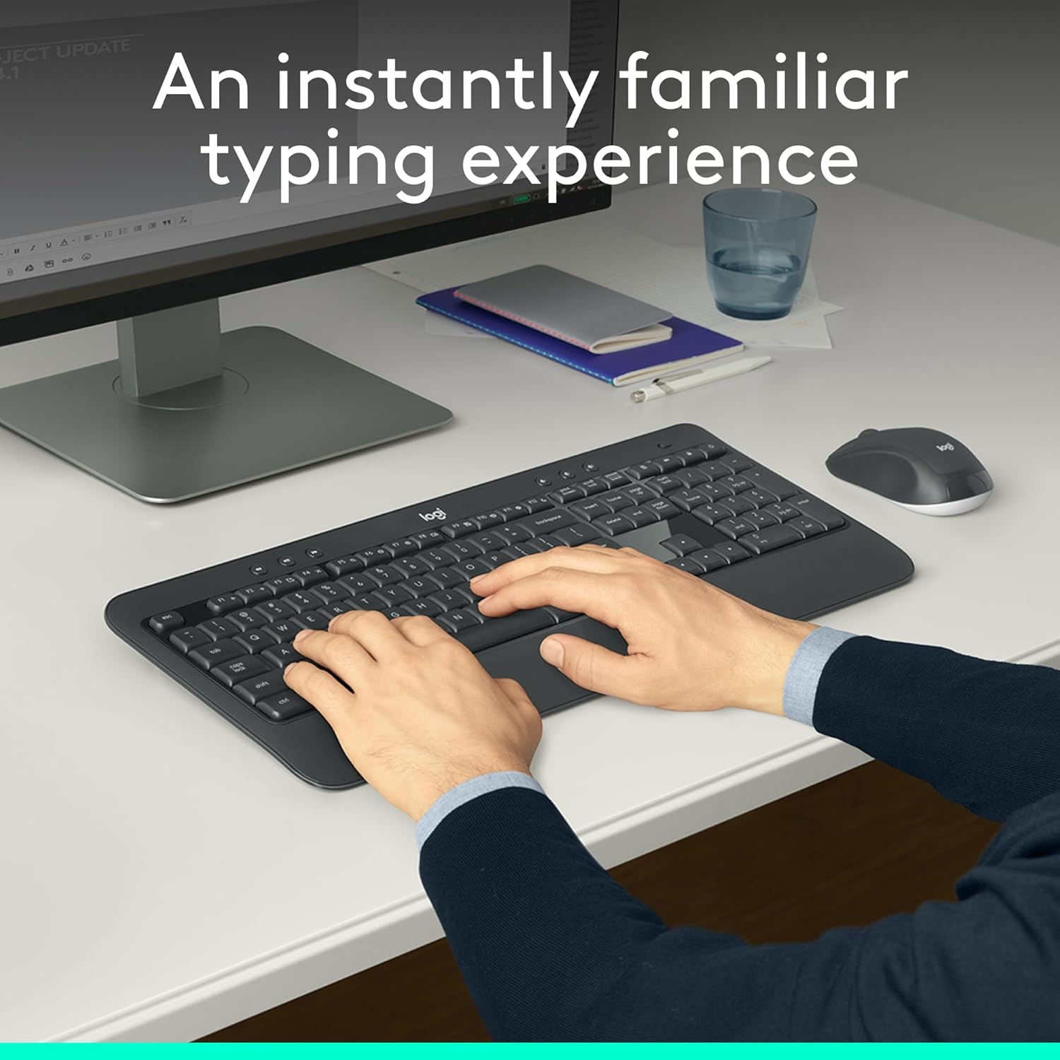 Logitech MK540 Advanced Wireless Keyboard and Mouse Combo – 2.4 GHz USB Receiver, Multimedia Hotkeys, Comfortable Full-Size Keyboard, 3-Year Battery Life for PC & Laptop (Windows Compatible) - Image 2