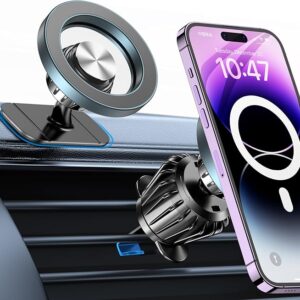 Kaistyle for Magsafe Car Mount【20 Strong Magnets】Magnetic Phone Holder for Car Phone Holder Mount Dash Mounted Holders Cell Phone Holders for Your Car Accessories for Women Men for iPhone 17 16 15 14, METAL GRAY