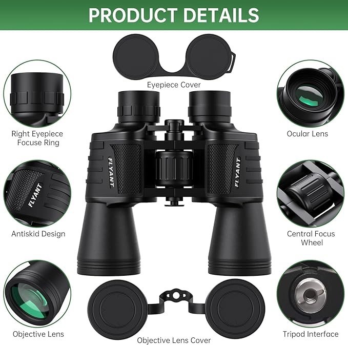 20x50 High Powered Binoculars for Adults – Waterproof Compact Design with Low Light Vision for Outdoor Activities & Travel - Image 2