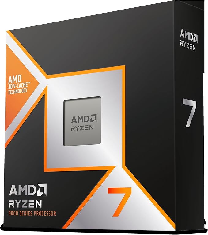 AMD Ryzen 7 9800X3D 8-Core, 16-Thread Desktop Processor – AM5 Socket, Zen 5 Architecture, 4.7 GHz Base, Up to 5.2 GHz Boost, 3D V-Cache Performance CPU