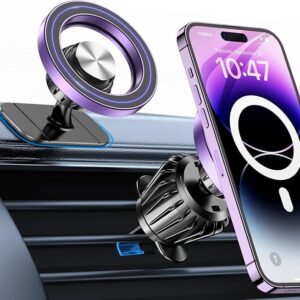 Kaistyle for Magsafe Car Mount【20 Strong Magnets】Magnetic Phone Holder for Car Phone Holder Mount Dash Mounted Holders Cell Phone Holders for Your Car Accessories for Women Men for iPhone 17 16 15 14, Violet