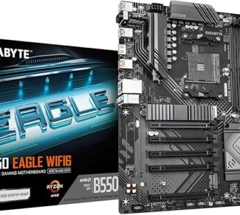 GIGABYTE B550 Eagle WIFI6 AMD AM4 ATX Motherboard, Ryzen 5000/4000/3000 Support, DDR4, PCIe 4.0, 2× M.2, USB-C, WiFi 6, RGB Fusion
