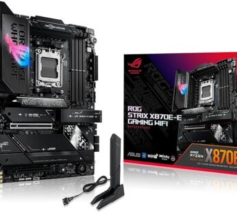 ASUS ROG Strix X870E-E Gaming WiFi AM5 ATX Motherboard – 18+2+2 Power Stages, WiFi 7, PCIe 5.0, 5× M.2, USB4, DDR5 AEMP, AI Overclocking & Networking