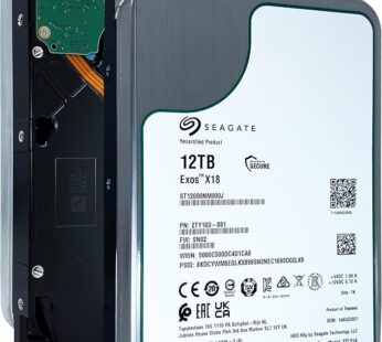 Seagate Exos X18 12TB Enterprise Hard Drive – 3.5″ SATA 6Gb/s, 7200 RPM, 256MB Cache, 512e/4Kn (ST12000NM000J) – Renewed